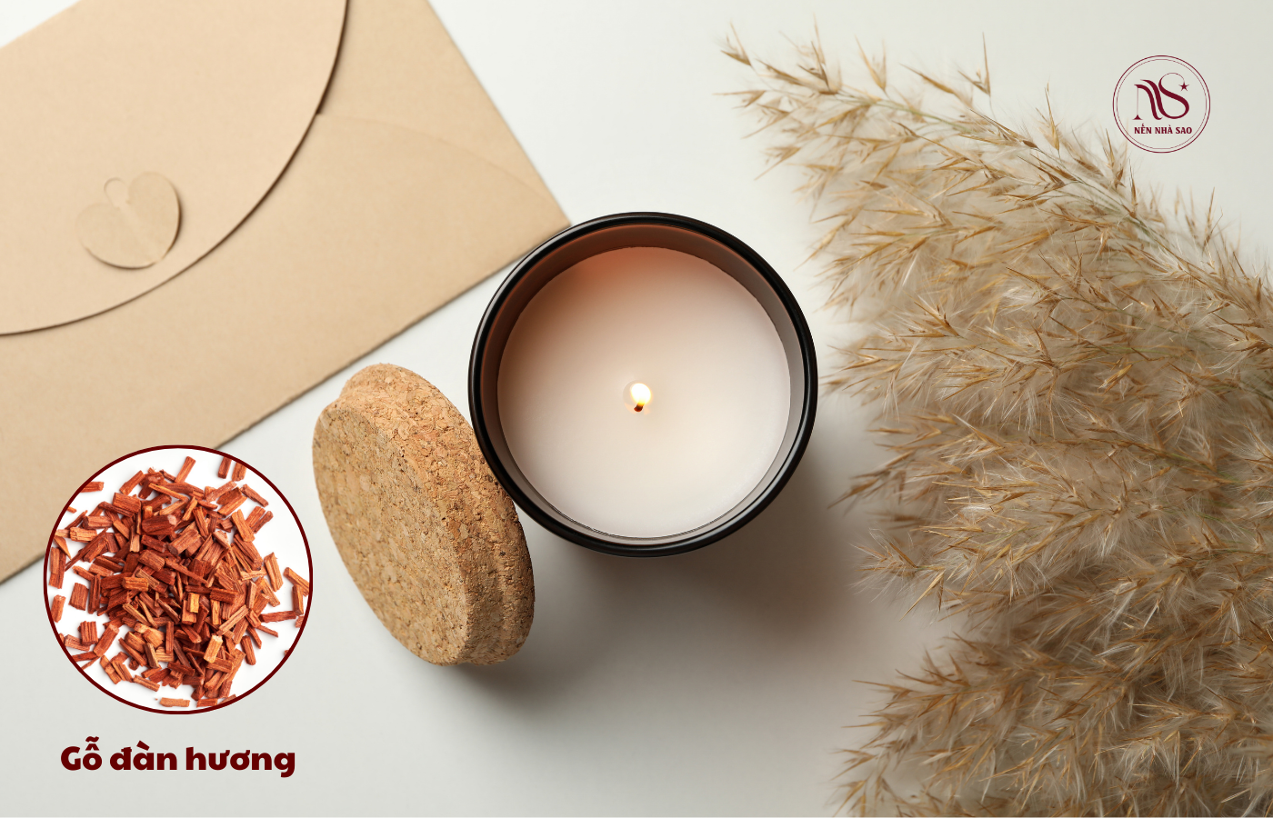 Nến Thơm dễ ngủ hương gỗ đàn hương (Sandalwood)