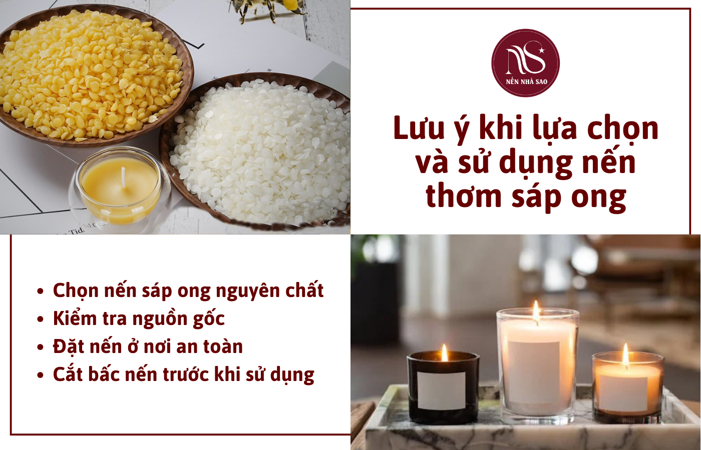 Những lưu ý khi lựa chọn và sử dụng nến thơm sáp ong